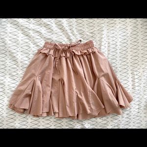 Dusty rose high waist skater skort